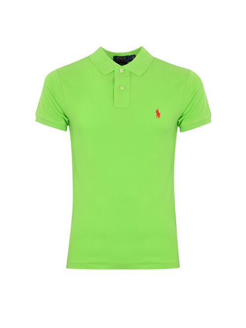 Polo due bottoni in cotone con logo verde POLO RALPH LAUREN | 710795080021